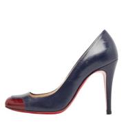 Pre-owned Leather heels Christian Louboutin Pre-owned , Blue , Dames