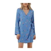 Blauwe V-hals Jurk Lime LS Envii , Blue , Dames