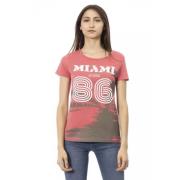 Elegant Roze Tee met Frontprint Trussardi , Pink , Dames