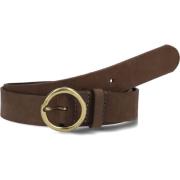 Taupe Leren Riem met Gouden Gesp Legend , Beige , Dames