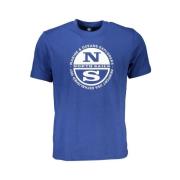 Blauw Katoen Logo Print T-shirt North Sails , Blue , Heren