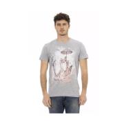 Artistiek Grijs Katoenmix T-shirt Trussardi , Gray , Heren