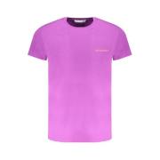 Katoenen Logo Print Korte Mouw Tee Trussardi , Purple , Heren