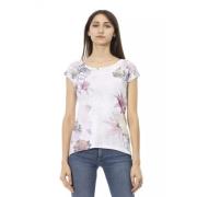 Stijlvol wit T-shirt met gedurfd print Trussardi , White , Heren