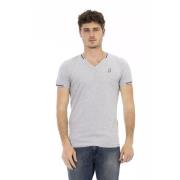 Klassiek V-hals T-shirt in grijs Trussardi , Gray , Heren