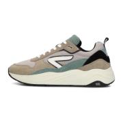 Beige Suède Lage Sneakers HUB , Multicolor , Heren