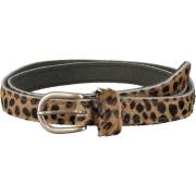 Beige Luipaardprint Ponyhair Riem Legend , Beige , Dames