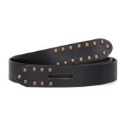 Zwarte Riem met Gouden Studs Legend , Black , Dames