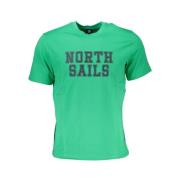 Groene Katoenen Logo Print T-shirt North Sails , Green , Heren