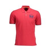 Elegante Roze Geborduurde Polo Shirt La Martina , Red , Heren