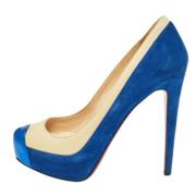 Pre-owned Leather heels Christian Louboutin Pre-owned , Blue , Dames