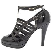 Pre-owned Leather heels Chanel Vintage , Black , Dames