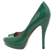 Pre-owned Leather heels Gucci Vintage , Green , Dames