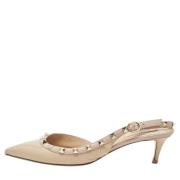 Pre-owned Leather heels Valentino Vintage , Beige , Dames