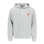 Hart Patch Hoodie Sweatshirt Comme des Garçons Play , Gray , Heren