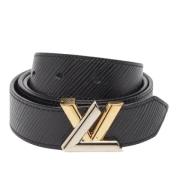 Pre-owned Leather belts Louis Vuitton Vintage , Black , Dames