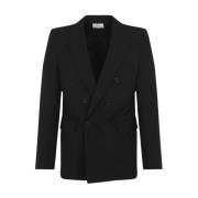 Zwarte Jas voor Mannen Aw24 Saint Laurent , Black , Heren