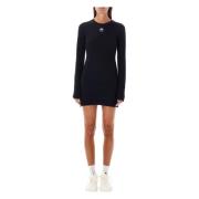 Zwarte Moon Logo Mini Jurk Aw24 Marine Serre , Black , Dames