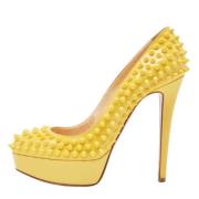 Pre-owned Leather heels Christian Louboutin Pre-owned , Yellow , Dames