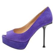 Pre-owned Suede heels Sergio Rossi Pre-owned , Purple , Dames