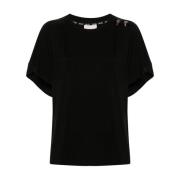 Zwarte Crew Neck T-shirts en Polos Liu Jo , Black , Dames