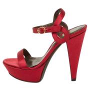 Pre-owned Satin sandals Sergio Rossi Pre-owned , Red , Dames