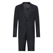 Herringbone Suit Van Zuivere Wol Boggi Milano , Black , Heren