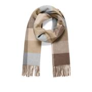 Zachte Sjaal met Franjes Smokey Olive Check Part Two , Multicolor , Da...