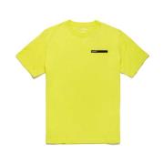 Geel Katoenen Logo Geëmbosseerd T-Shirt RefrigiWear , Yellow , Heren