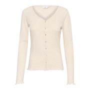 Grijze Melange Cardigan Top Saint Tropez , Beige , Dames