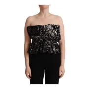 Paillet Strapless Top Aniye By , Black , Dames