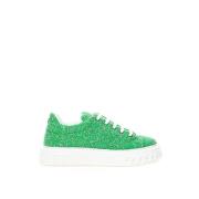 Smaragd Elegance Leren Sneakers Casadei , Green , Dames