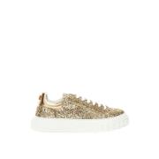 Gouden Leren Sneakers Casadei , Yellow , Dames