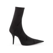 Elegante Zwarte Statement Laarzen van Spandex Balenciaga , Black , Dam...