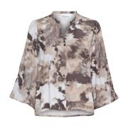 Rosemarie Aop Lange Mouw Blouse Karen by Simonsen , Multicolor , Dames