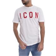 Witte T-Shirt - Regular Fit - Korte mouwen Dsquared2 , White , Heren