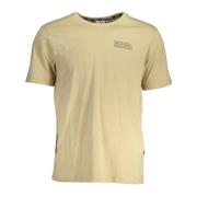 Beige Katoenen Tee met Logo Print Fila , Beige , Heren