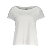 Katoenen T-shirt met Applique Logo K-Way , White , Dames