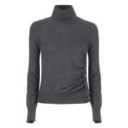 Grijze Wollen Trui Hoge Hals Lange Mouwen Pinko , Gray , Dames