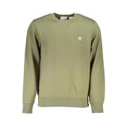 Groen Fleece Sweatshirt met Ronde Hals Timberland , Green , Heren