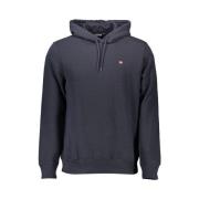 Blauwe hoodie van biologisch katoenmix Napapijri , Blue , Heren