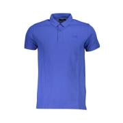 Blauw Katoenen Poloshirt met Borduurwerk Cavalli Class , Blue , Heren