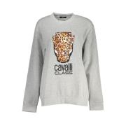 Grijs Fleece Sweatshirt met Ronde Hals Cavalli Class , Gray , Dames