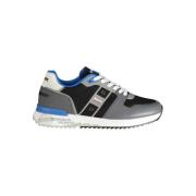 Grijze Polyester Sneaker met Contrastdetails Blauer , Blue , Heren