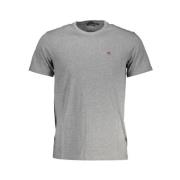 Grijs Katoenen Logo T-Shirt Napapijri , Gray , Heren