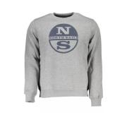 Grijs Logo Sweatshirt Ronde Hals North Sails , Gray , Heren