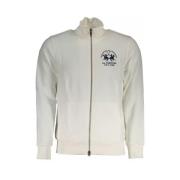 Elegant wit zip-up sweatshirt met borduurwerk La Martina , White , Her...