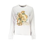 Geborstelde Sweatshirt met Logo Print Cavalli Class , White , Dames