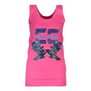 Elegant Roze Bedrukte Tanktop Cavalli Class , Pink , Dames