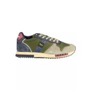 Groene Sneakers met Contrastdetails Blauer , Green , Heren